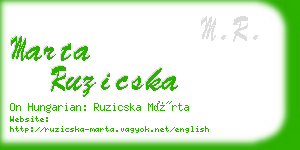 marta ruzicska business card